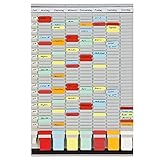 FRANKEN T-Kartentafel 7-Tage Wochenplaner, 47,4 x 78 cm, 7 Träger + 1 Index, 35 Schlitze, PV-SET3