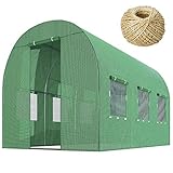 Plonos 6m2 Garten-Folientunnel-Gewächshaus – Gewächshaus Coche für Pflanzen –Gartenabdeckung...