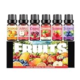 Fruchtduftöl – 6 einzelne ätherische Öle, 10 ml x 6-teiliges ätherisches Fruchtset, jeden Tag...
