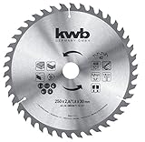 kwb Bau-Kreissägeblatt 250 x 30 Sägeblatt für Tisch-Kreissägen, Wechselzahn f. mittlere...