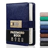 WEMATE Passwortbuch mit Schloss, Passwortbuch mit alphabetischen Registerkarten, 600+ Passwortplatz,...