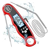 CIRYCASE Fleischthermometer Digital, Sofort Lesen Bratenthermometer Grillthermometer, Externe Lange...