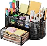 DHGKVK Schreibtisch Organizer,stiftehalter schreibtisch,Mesh Metall Desktop Büro Organizer mit 8...