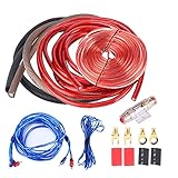 BOROCO Auto Subwoofer Kabel Kit, 4 Guage 2800W Verstärker Installationskabel Kits Auto Verstärker...