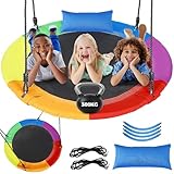 Lischwert Nestschaukel mit Kissen, Kinderschaukel mit 120-177 cm höhenverstellbarem Seil,...