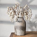 PORCER Rustikale Bauernhaus-Blumenvase aus Keramik, 18 cm, Boho-Vase für Heimdekoration,...