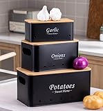 JDBDU Kartoffel Aufbewahrungsbox, Kartoffelbox Zwiebel Aufbewahrung Zwiebeltopf Knoblauch...
