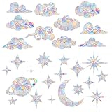 28 Stück Prisma Fensteraufkleber,Regenbogen Folie Fenster,Suncatcher Sticker Elektrostatische...