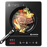 Aobosi Induktionskochfeld 1 Platte,Induktionskochplatte mit Booster-Funktion, 20 Leistungsstufen und...