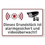Achtung Videoüberwachung Schild (30x20 cm Kunststoff) - Warnschilder und Hinweisschilder -...