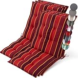 Beautissu 6er Set Premium Niedriglehner Auflage Gartenstuhl 100x50cm Sun-NL – 8cm Dick Polster...