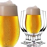 PLATINUX Bierpokale 300ml (max. 400ml) Set 6-Teilig Biergläser aus Crystalline Glas Bierkelche...