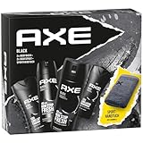 Axe Geschenkset 'Black' Pflegeset mit Bodyspray, Duschgel und Sporthandtuch (2 x 150 ml + 2 x 250...