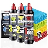 Menzerna Auto Polituren Set: Heavy Cut Compound 1000 + Medium Cut Polish 2500 + Super Finish Plus...