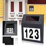 XMTECH Solarhausnummer Beleuchtete Hausnummer Mit 2 LED Solar Hausnummernleuchte Wandleuchte...