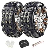 WYRIAZA Schneeketten Universal Schnellmontage Auto - 6 Stück Snow Chains Cars 165-265MM R15-R19 zum...