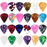 Redamancy 24 Stück Guitar Picks, Plektren Gitarre, Celluloid Guitar Picks, 3 Verschiedene Stärke...