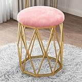 Moderner rosa Schminktisch-Hocker, gepolsterter Make-up-Stuhl mit Schwammpolsterung,...