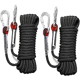 SENENQU 2PCS 10M Kletterseil mit Karabiner, 10mm Kletterseil Außenbereich Sicherheit mit 2pcs M10...