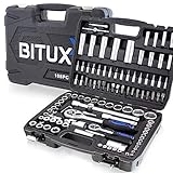 BITUXX 108 Teiliges Werkzeugkoffer Knarrenkasten Werkzeugset Werkzeugkasten Ratschenkasten...