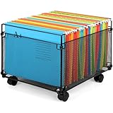Belle Vous Schreibtisch-Dokumentenhalter - A4 Dokumenten-Organizer - Metallgitter mit Rollen - Für...