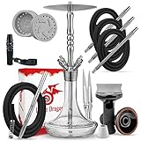 Little Dragon® Shisha Edelstahl 4 Anschlüsse für Genuss mit 4 Personen - Shisha Set 4 Anschlüsse...