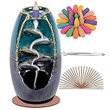 SPACEKEEPER Rückfluss Räuchergefäß Halter Wasserfall, Keramik Aromatherapie Ornament Wohnkultur...