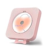 Yintiny Niedlicher rosa CD-Player mit Bluetooth 5.0, wiederaufladbarer Musik-Player für...