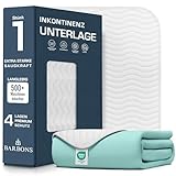 Barbons Inkontinenzunterlage waschbar Matratzenschutz 75x90 - wasserdichte Bett Inkontinenzauflage...