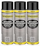 BREHMA 3X Bitumen Unterbodenschutz Black Edition 500ml Steinschlagschutz Spray schwarz
