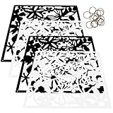 JECOMPRIS 4 Stück Hängender Raumteiler in Weiß und Schwarz Stilvoller Hohler Paravent zur...