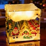 Weihnachtsdeko Nachtlicht,Schneekugel Bastelset Weihnachten Lampe DIY Nachtlicht Bastelset...