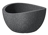 Scheurich Wave Globe Bowl, runde Pflanzschale aus Kunststoff, Schwarz-Granit, 40 cm Durchmesser, 21...