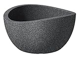 Scheurich Wave Globe Bowl, runde Pflanzschale aus Kunststoff, Schwarz-Granit, 40 cm Durchmesser, 21...