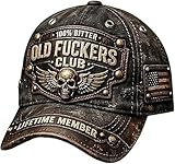 OYCXXCX Old Fuckers Club Vintage Baseballkappe, Bestickt mit „100% Bitter Lifetime Member“,...