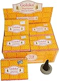 Goloka Nagchampa Dhoop Cones Räucherkegel 120 incense cones 12 Schachteln mit Halter Großpackung...