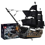 13186 Große Schwarze Perle Piratenschiff, DIY Mittelalterliche Piratenschiff Modell Spielzeug Set...