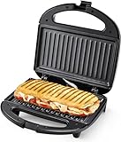 Panini Maker/Sandwichtoaster/Kontaktgrill, 750W Sandwichmaker Antihaftbeschichtete Platten,...