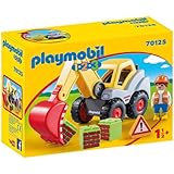 PLAYMOBIL 1.2.3. 70125 Schaufelbagger mit Anhängerkupplung, Empfohlen ab 1,5 Jahren