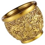 Ipetboom Messing Glücksschale mit Drachenmuster Dekoratives Reichtumsbecken für Tisch und...