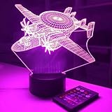 Jinson well 3D flugzeug led licht Lampe optische Illusion Nachtlicht, 16 Farbwechsel Tisch...