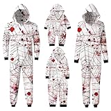 2025 Lustige Halloween-Nachtwäsche Parent Child Halloween Print Hooded Zipper Home...