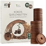 OwnGrown Kokos Quelltabletten mit Nährstoffen – 40 Stück, Kokoserde gepresst zur Pflanzen...