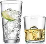 Glaver's Trinkgläser-Set, verschiedene Gläser, 4 Highballs 482 ml, 4 Whiskeygläser, 368 ml, ideal...
