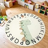 Tapis Design Kinderteppich Teppich Kinderzimmer Rund Kurzflor, rutschfest Waschbare Spielmatte für...