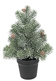 Künstlicher Mini-Tannenbaum mit Zapfen in Jute 38cm Deko Kleiner Christbaum Weihnachtsbaum Kunst...