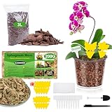 Orchideenerde Orchideen Erde 3L Orchid Bark mit 200g Sphagnum Moos für Pflanzen Sphagnum Moos für...