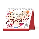 Trötsch Aufstellkalender Meine weltbeste Schwester 2024: Aufstellkalender Tischkalender