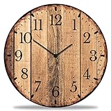 GRAVURZEILE Wanduhr aus Holz - Nature Love - Schleichendes Uhrwerk - Ohne Tickgeräusche - Ø 30 cm...