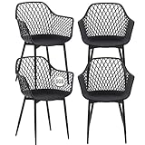 buybyroom Gartenstühle 4er Set,Outdoor Sessel Skandinavisch,Balkonmöbel Loungesessel Outdoor für...